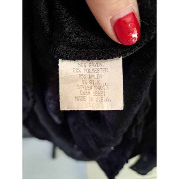 Vintage Spencer Alexis Black Lace Victorian Dark Romantic Top Blouse Shirt Med - Picture 7 of 10